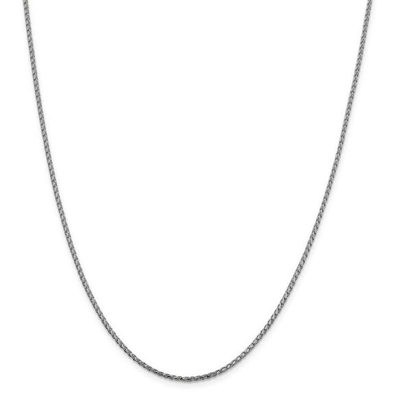 1.6mm 14k White Gold Diamond Cut Open Franco Chain Necklace, 18 Inch - Picture 3 of 8